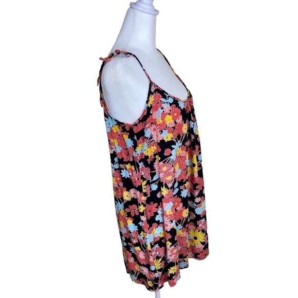 Modcloth Flowerpower ‘60s Style Mini Sundress Black/Pink/Yellow/Blue Size M - Picture 5 of 15